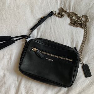 coach / black chainmail purse with fun details!